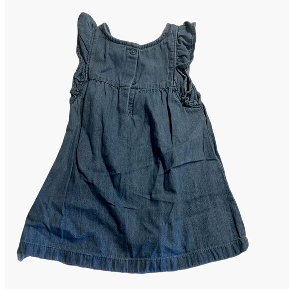 Baby GAP Denim Ruffle Flutter Sleeve Dress Infant Girls size 18 - 24 months Exce - Picture 4 of 4